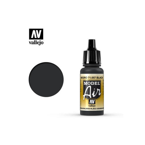 Vallejo Model Air Black Non Flammable Non Toxic Paint 17ml VAL-71057