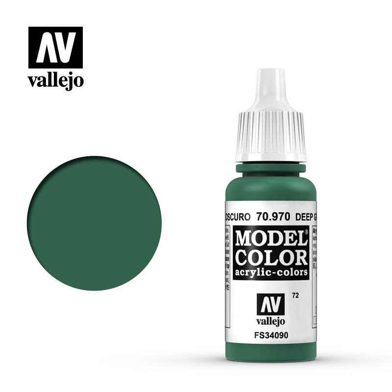 Vallejo Model Color Deep Green Non Toxic Paints 17ml VAL-70970