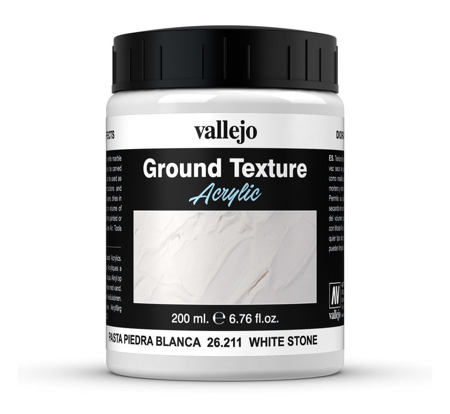 Vallejo White Stone Paste Non Toxic Glues and Liquids 200ml VAL-26211