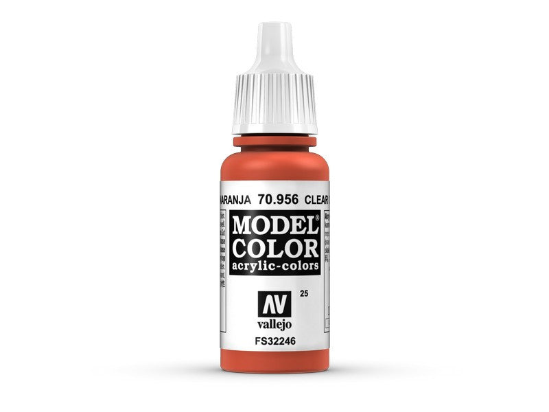 Vallejo Model Color Clear Orange Acrylic Non Toxic Paints 17ml VAL-70956