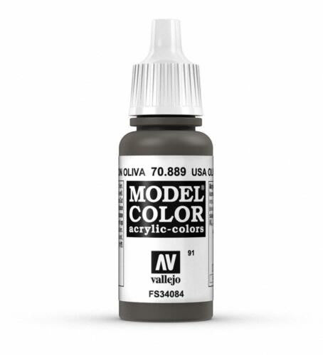 Vallejo Model Color Olive Brown Non Toxic Paints 17ml VAL-70889