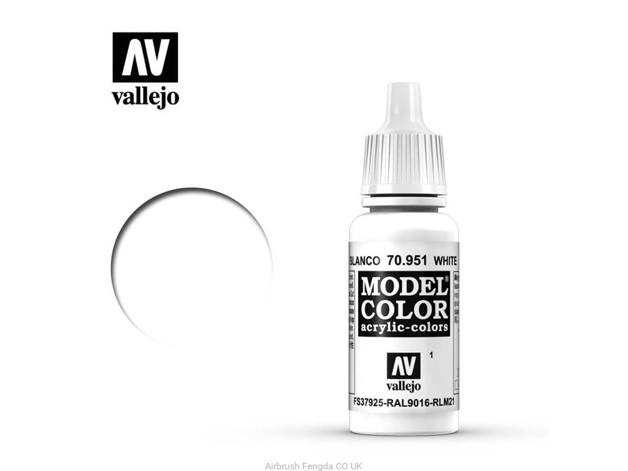 Vallejo White Model Color 2 Paint Regular 17ml VLJ-951