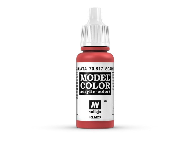Vallejo Model Color Scarlet Non Toxic Paints 17ml VAL-70817
