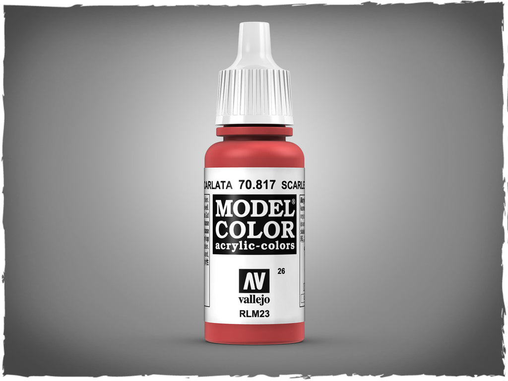 Vallejo Model Color Scarlet Non Toxic Paints 17ml VAL-70817