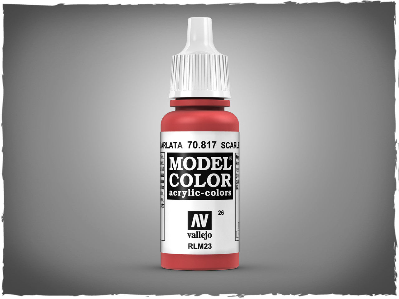 Vallejo Model Color Scarlet Non Toxic Paints 17ml VAL-70817