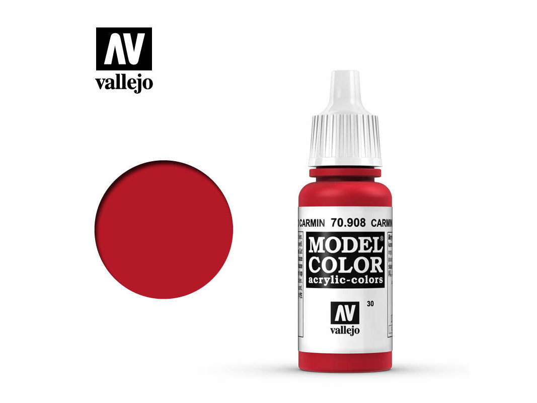 Vallejo Model Color Carmine Red Non Toxic Paints 17ml VAL-70908