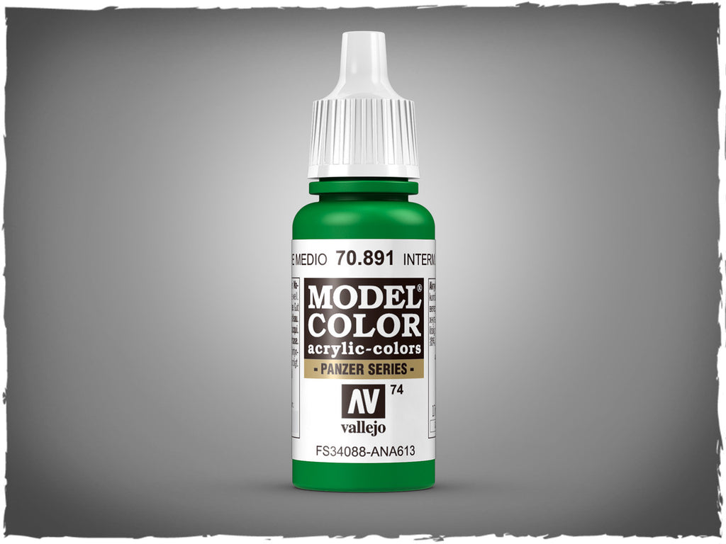 Vallejo Model Color Intermediate Green Non Toxic Paints 17ml VAL-70891