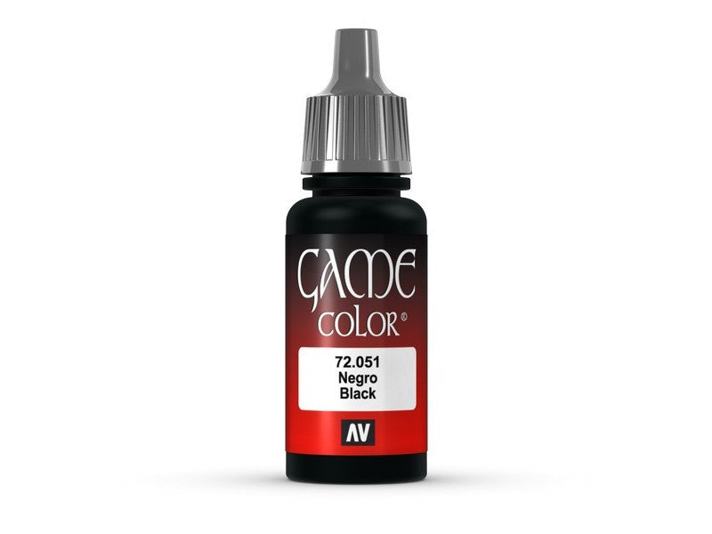 Vallejo Game Color Negro Black Acrylic Non Toxic Paints 17ml VAL-72051