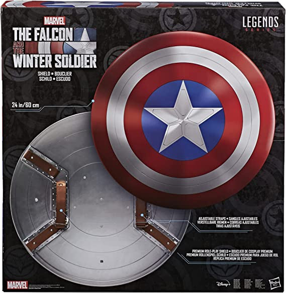 Hasbro Marvel Legends Series Avengers Falcon And Winter Soldier Captain America Premium Role Play Shield -Adult Fan -Costume/Collectible , Red