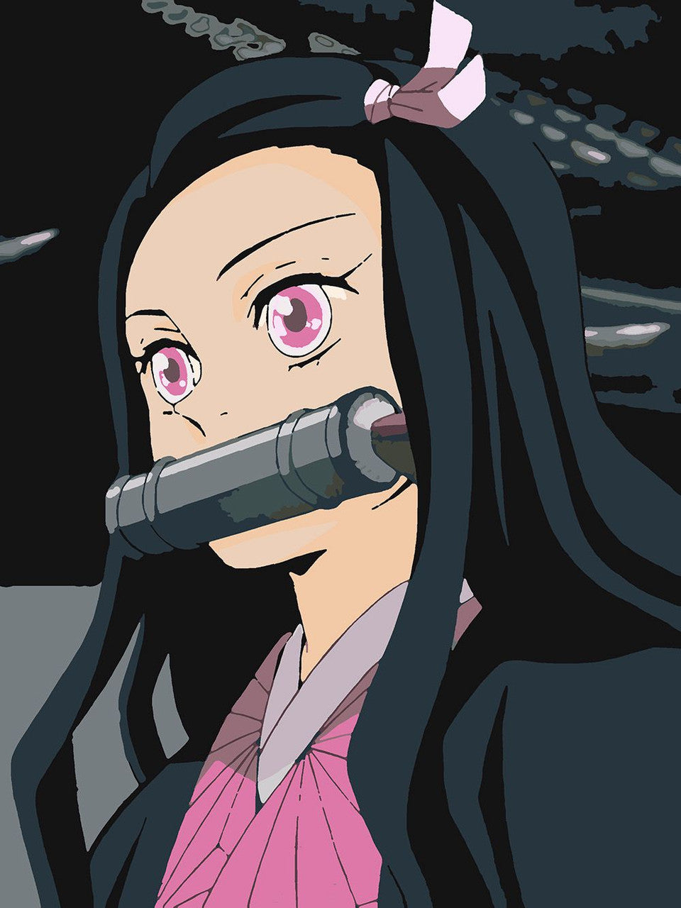 Demon Slayer: Kimetsu no Yaiba Nezuko Kamado Became Smaller Shake The Sword Burn Your Heart Nezuko in Contemplative Pose Bearing Bamboo Mouth Restraint Anime Chibi Figure Ichiban Bandai Spirits BAS60176