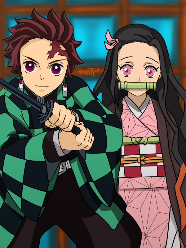 ensky - Tanjiro and Nezuko [Demon Slayer] Artboard Jigsaw Puzzle - Canvas Style