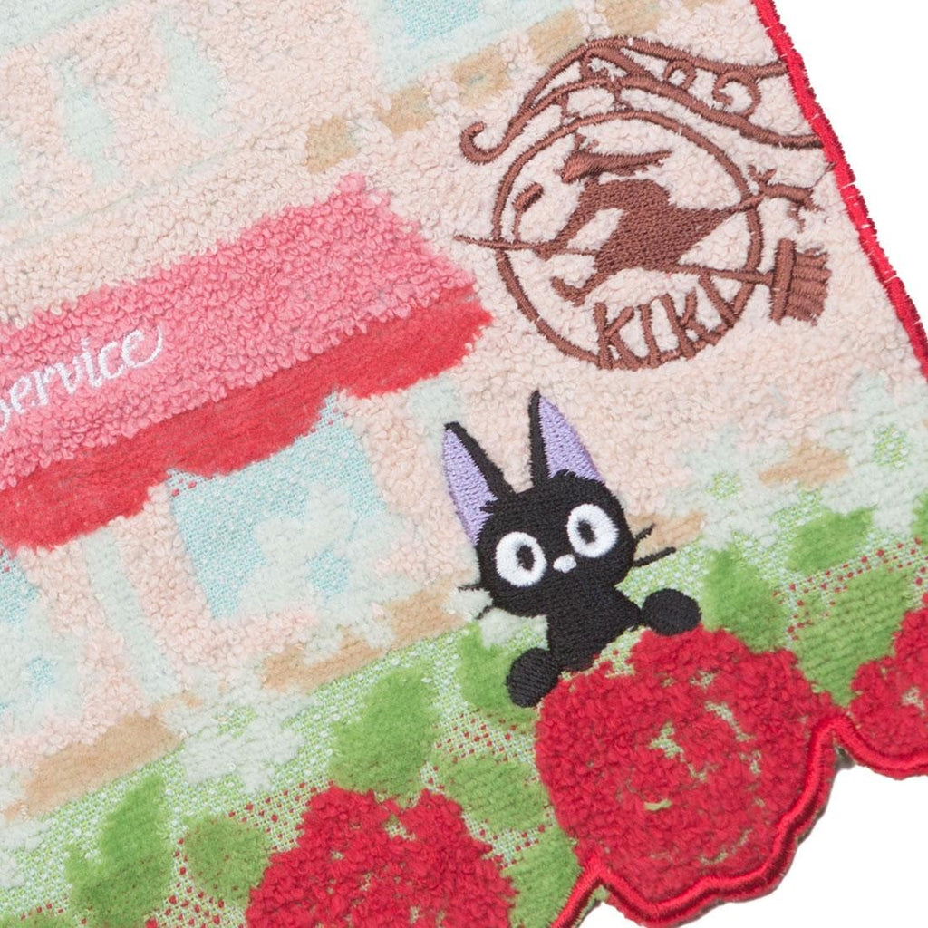 Studio Ghibli via Bluefin Marushin Kiki's Delivery Service Jiji Flower Maison Mini Towel - Official Studio Ghibli Merchandise