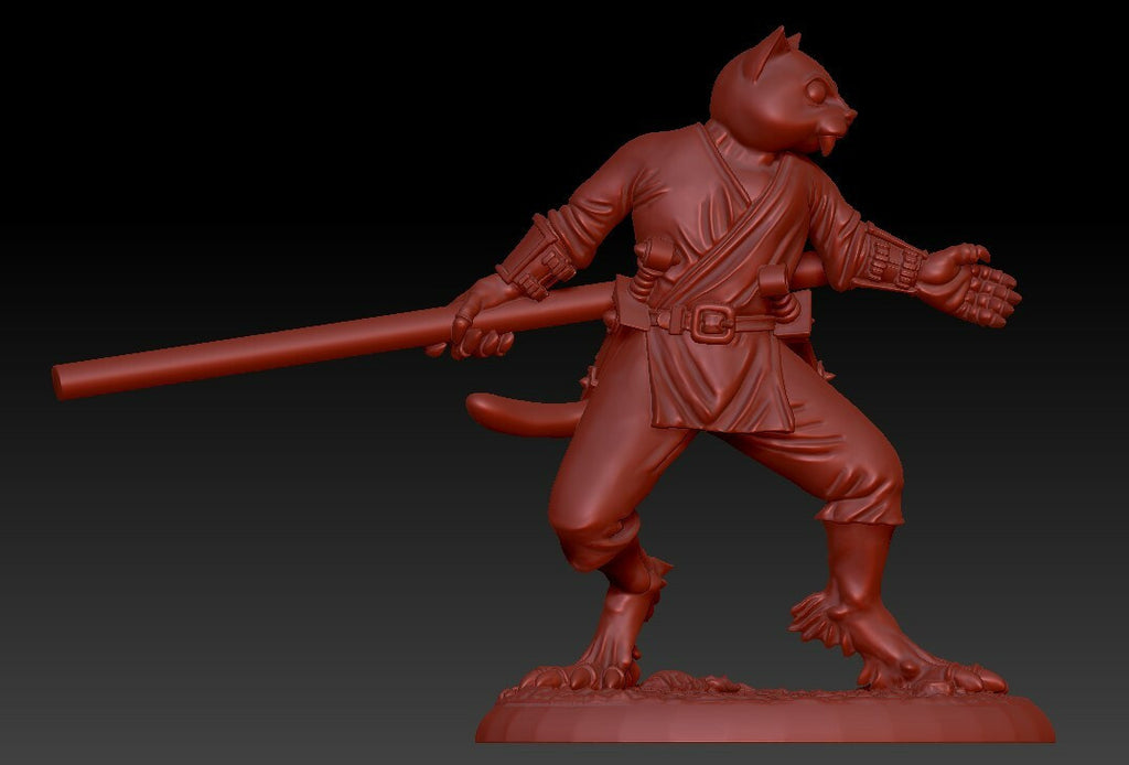 Reaper Dungeons And Dragons Monster Reaper s Swiftpaw Catfolk Dark Heaven Unpainted Metal Figure Miniature D&D 3923