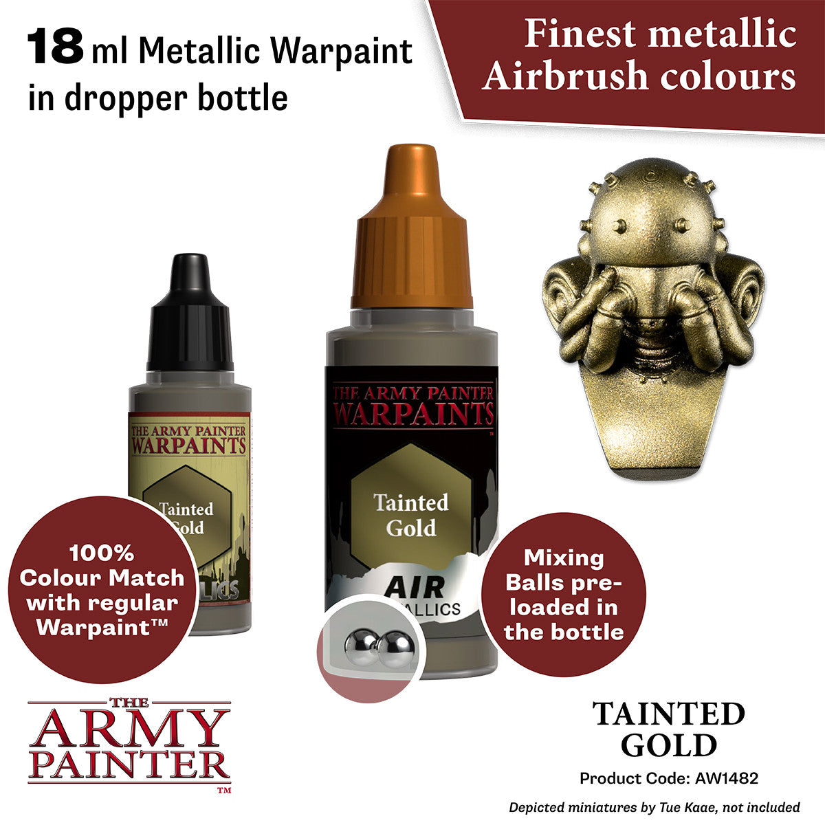 The Army Painter Warpaints Air Metallic Tainted Gold Non Toxic Acrylic Paints 18ml AW1482