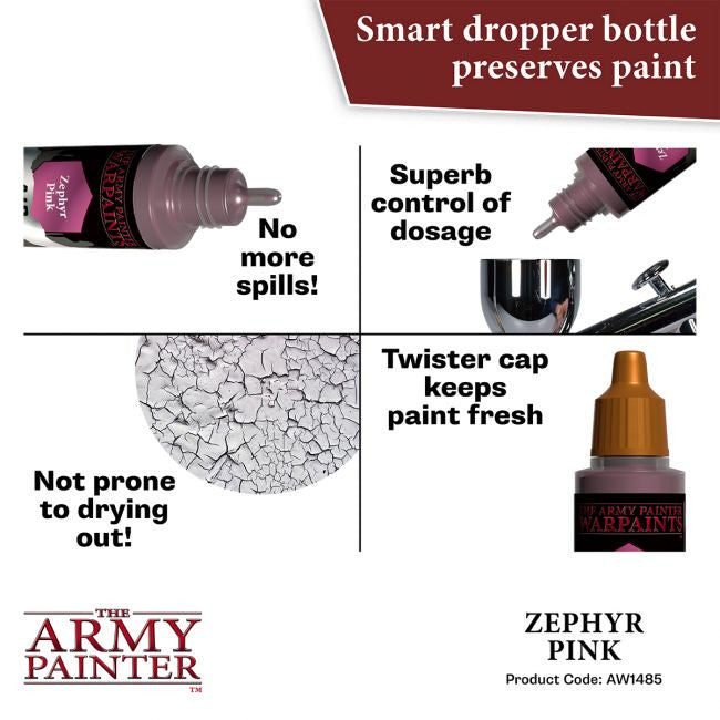 The Army Painter Warpaints Air Metallic Zephyr Pink Non Toxic Acrylic Paints 18ml AW1485
