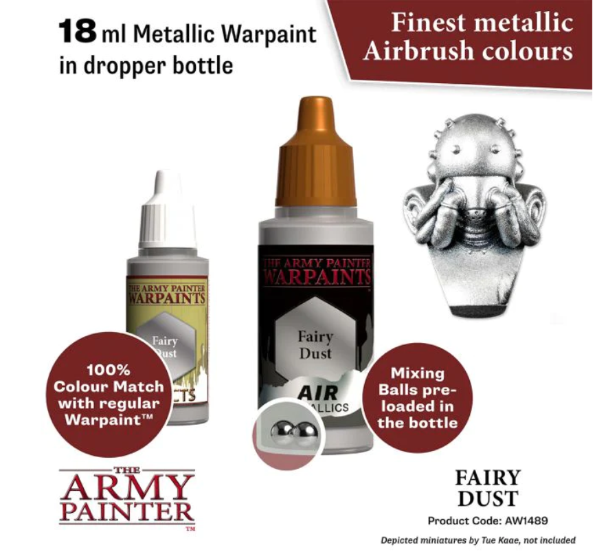 The Army Painter Warpaints Air Metallic Fairy Dust Non Toxic Acrylic Paints 18ml AW1489