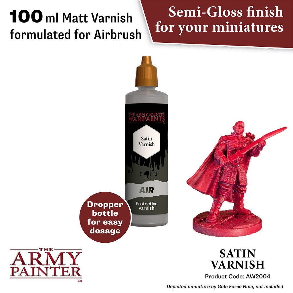 The Army Painter Warpaints Air Satin Varnish Protective Non Toxic Acrylic Paint 18ml AW2004