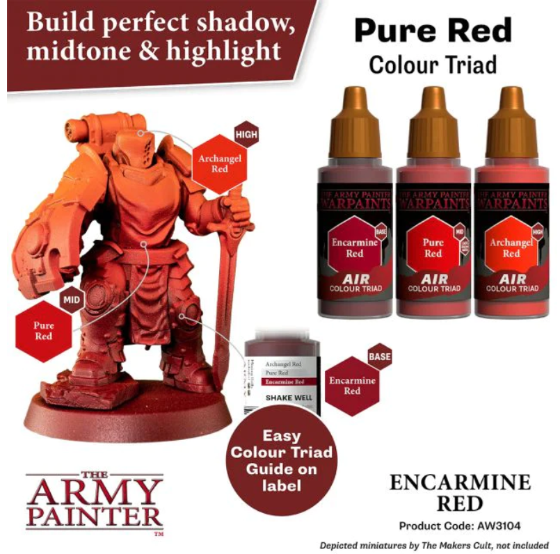 The Army Painter Warpaints Air Color Triad Encarmine Red Non Toxic Air Brush Paint 18ml AW3104