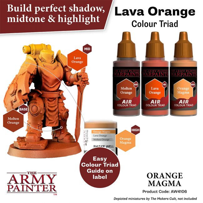 The Army Painter Warpaints Air Color Triad Molten Orange Non Toxic Air Brush Paint 18ml AW3106