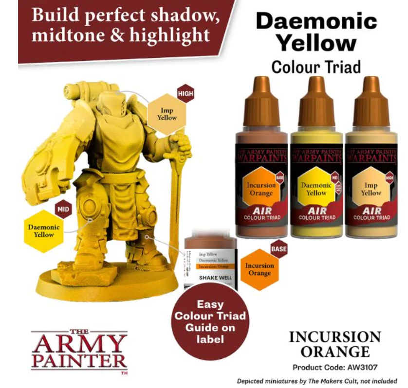 The Army Painter Warpaints Air Color Triad Incursion Orange Non Toxic Air Brush Paint 18ml AW3107