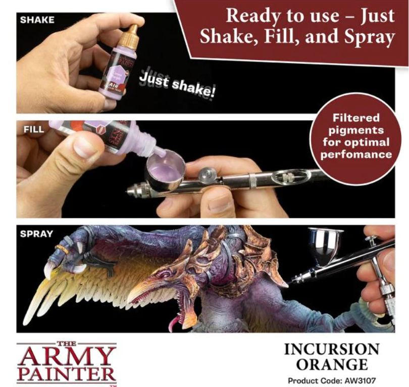 The Army Painter Warpaints Air Color Triad Incursion Orange Non Toxic Air Brush Paint 18ml AW3107