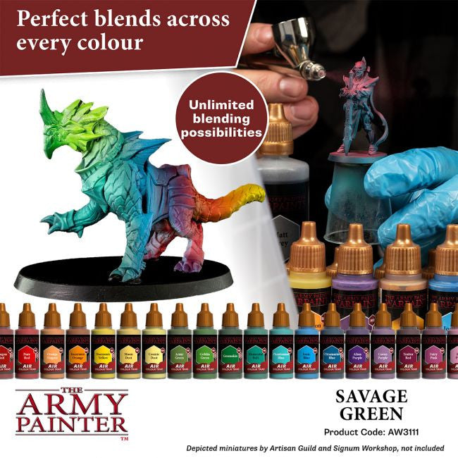 The Army Painter Warpaints Air Color Triad Savage Green Non Toxic Air Brush Paint 18ml AW3111