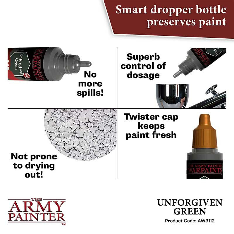 The Army Painter Warpaints Air Color Triad Unforgiven Green Non Toxic Air Brush Paint 18ml AW3112
