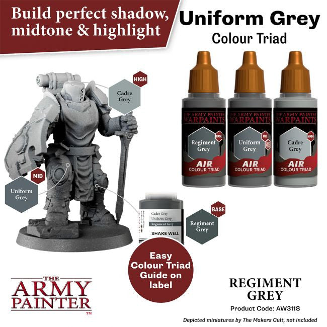 The Army Painter Warpaints Air Color Triad Regiment Grey Non Toxic Air Brush Paint 18ml AW3118