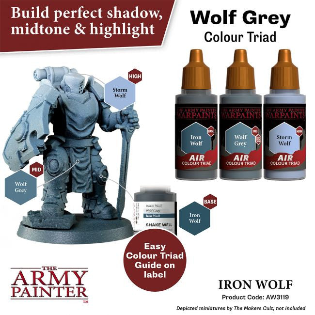 The Army Painter Warpaints Air Color Triad Iron Wolf Non Toxic Air Brush Paint 18ml AW3119