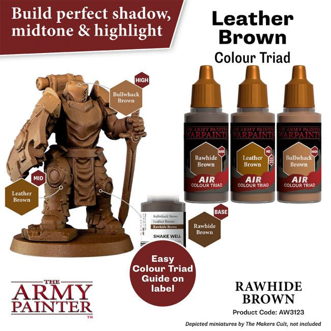 The Army Painter Warpaints Air Color Triad Rawhide Brown Non Toxic Air Brush Paint 18ml AW3123
