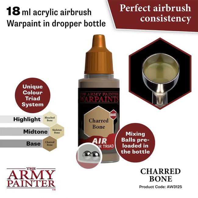 The Army Painter Warpaints Air Color Triad Charred Bone Non Toxic Air Brush Paint 18ml AW3125