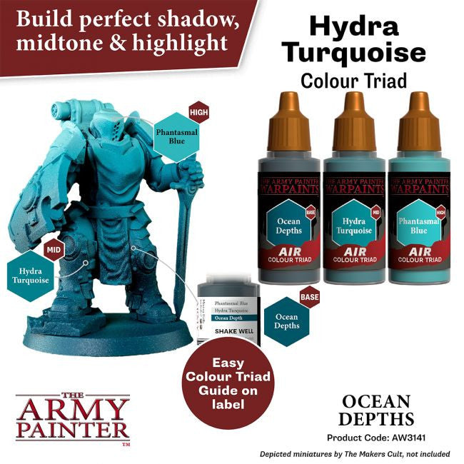 The Army Painter Warpaints Air Color Triad Ocean Depths Non Toxic Air Brush Paint 18ml AW3141