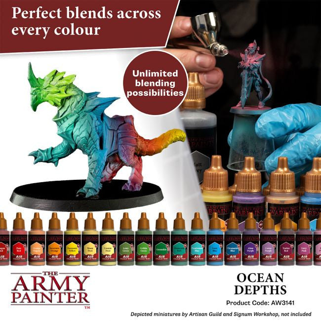 The Army Painter Warpaints Air Color Triad Ocean Depths Non Toxic Air Brush Paint 18ml AW3141