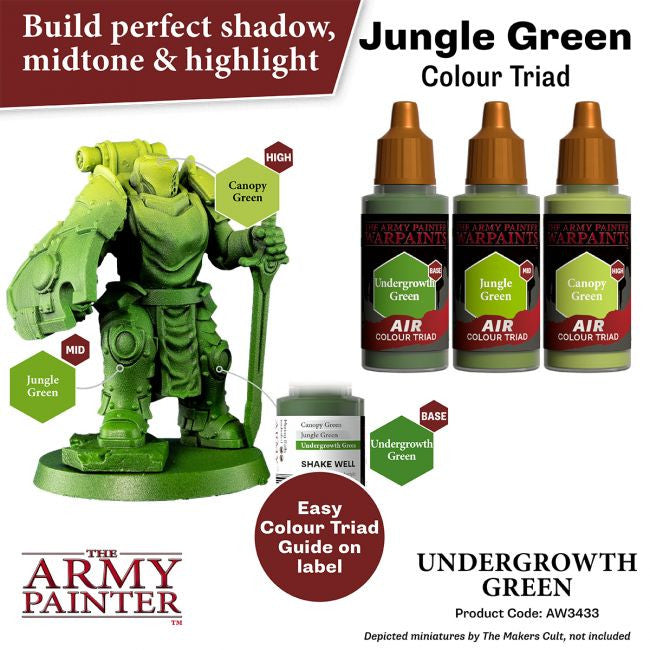 The Army Painter Warpaints Air Color Triad Undergrowth Green Non Toxic Air Brush Paint 18ml AW3433