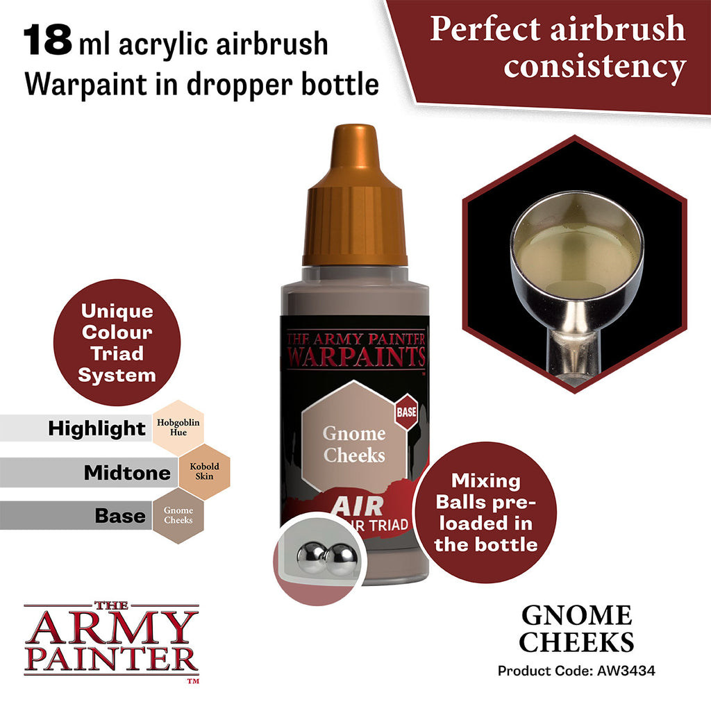 The Army Painter Warpaints Air Color Triad Gnome Cheeks Non Toxic Air Brush Paint 18ml AW3434