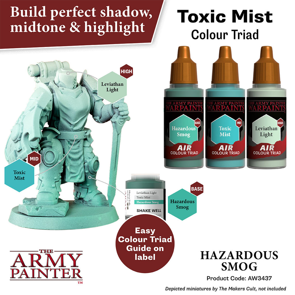 The Army Painter Warpaints Air Color Triad Hazardous Smog Non Toxic Air Brush Paint 18ml AW3437