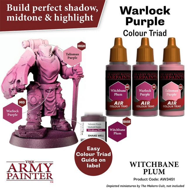 The Army Painter Warpaints Air Color Triad Witchbane Plum Non Toxic Air Brush Paint 18ml AW3451