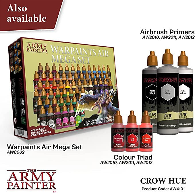 The Army Painter Warpaints Air Color Triad Crow Hue Non Toxic Air Brush Paint 18ml AW4101