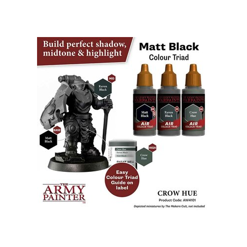 The Army Painter Warpaints Air Color Triad Crow Hue Non Toxic Air Brush Paint 18ml AW4101