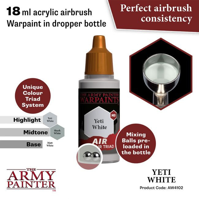 The Army Painter Warpaints Air Color Triad Yeti White Non Toxic Air Brush Paint 18ml AW4102