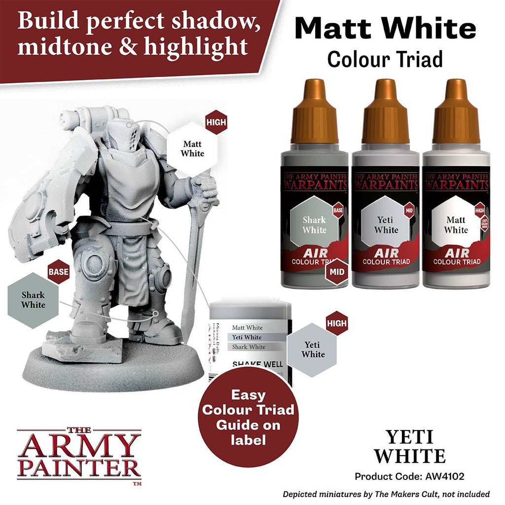 The Army Painter Warpaints Air Color Triad Yeti White Non Toxic Air Brush Paint 18ml AW4102
