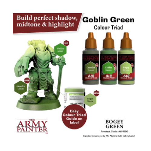 The Army Painter Warpaints Air Color Triad Bogey Green Non Toxic Air Brush Paint 18ml AW4109