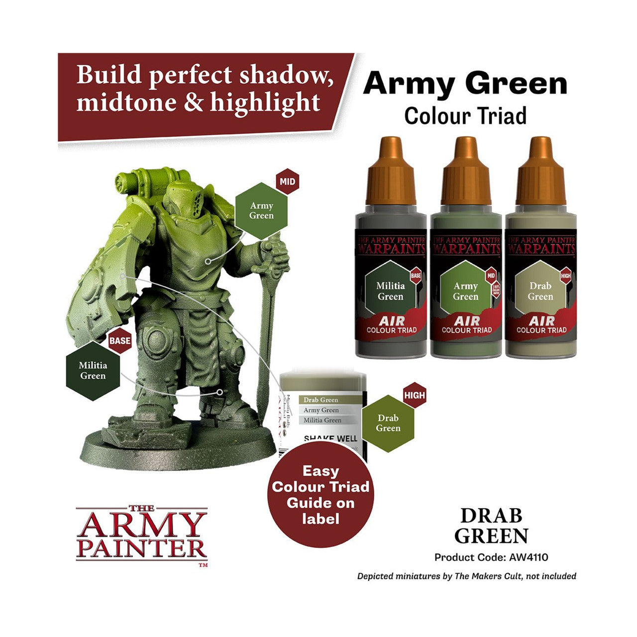 The Army Painter Warpaints Air Color Triad Cadre Grey Non Toxic Air Brush Paint 18ml AW4110