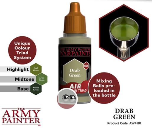 The Army Painter Warpaints Air Color Triad Cadre Grey Non Toxic Air Brush Paint 18ml AW4110