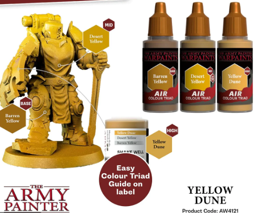 The Army Painter Warpaints Air Color Triad Yellow Dune Non Toxic Air Brush Paint 18ml AW4121
