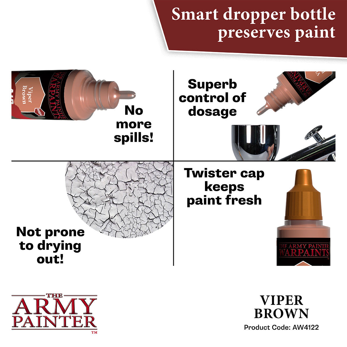 The Army Painter Warpaints Air Color Triad Viper Brown Non Toxic Air Brush Paint 18ml AW4122