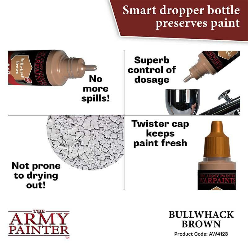 The Army Painter Warpaints Air Color Triad Bullwhack Brown Non Toxic Air Brush Paint 18ml AW4123