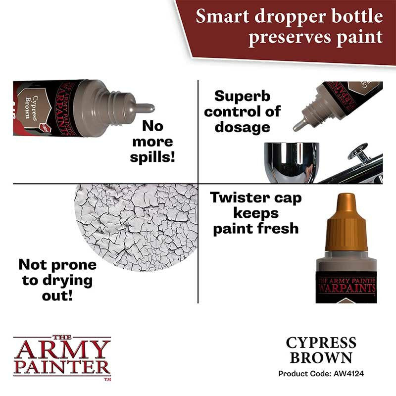 The Army Painter Warpaints Air Color Triad Cypress Brown Non Toxic Air Brush Paint 18ml AW4124
