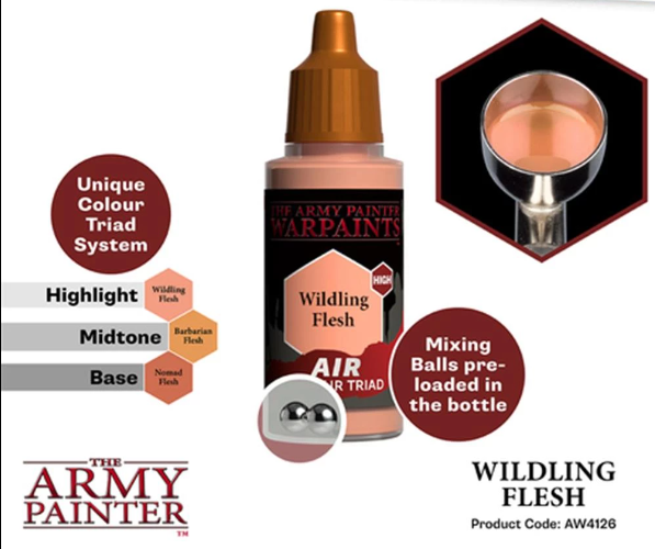 The Army Painter Warpaints Air Color Triad Wilding Flesh Non Toxic Air Brush Paint 18ml AW4126