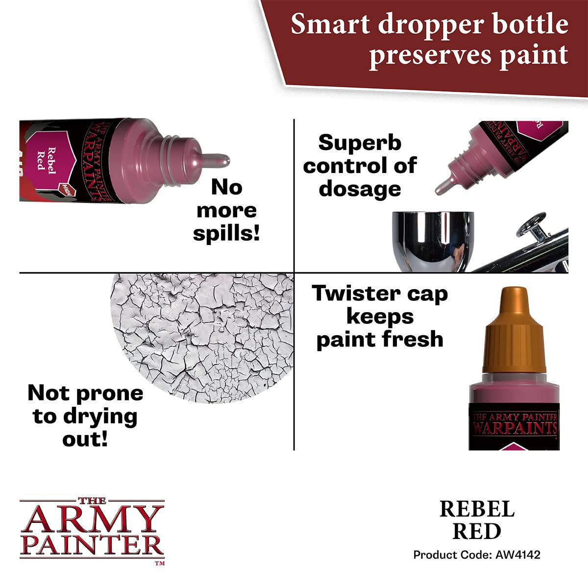 The Army Painter Warpaints Air Color Triad Rebel Red Non Toxic Air Brush Paint 18ml AW4142